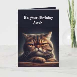 Custom Name Fun Greeting for Cat Owner Card