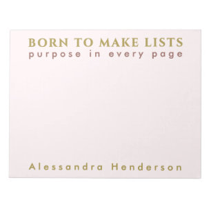 Custom Name Fun List Lover Minimalist Pastel Pink Notepad