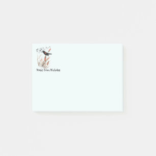 Custom Name Fun Red-Winged Blackbird Nature Art Post-it Notes
