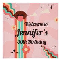 Custom Name, Funky Groovy Birthday Party