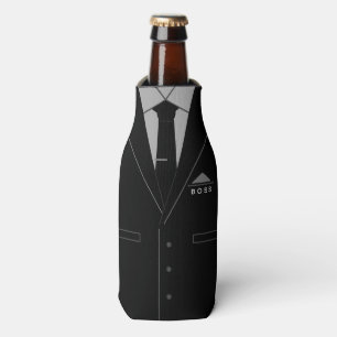 Custom Name Funny Bottle Cooler Business Suit