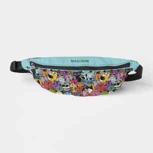 Custom Name Funny Cats Illustration Fanny Pack