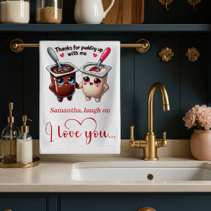 Custom Name Funny Food Love Towel Valentine