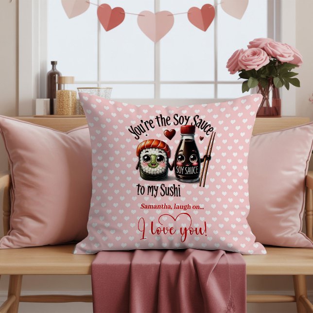 Custom Name Funny Food Quote Valentine Pillows (Custom Name Funny Food Quote Valentine Pillow

)