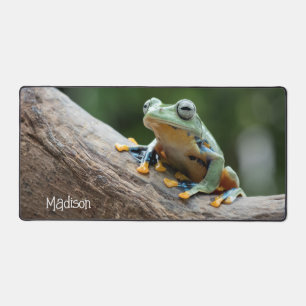 Custom Name Funny Frog Desk Mat