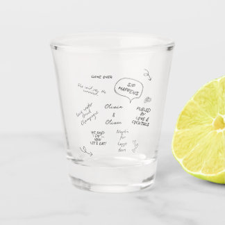 Custom name, funny love note handwriting wedding shot glass