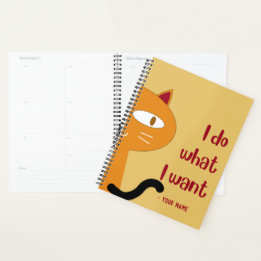 Custom Name Funny Lovely Cat Lover Attitude Planner