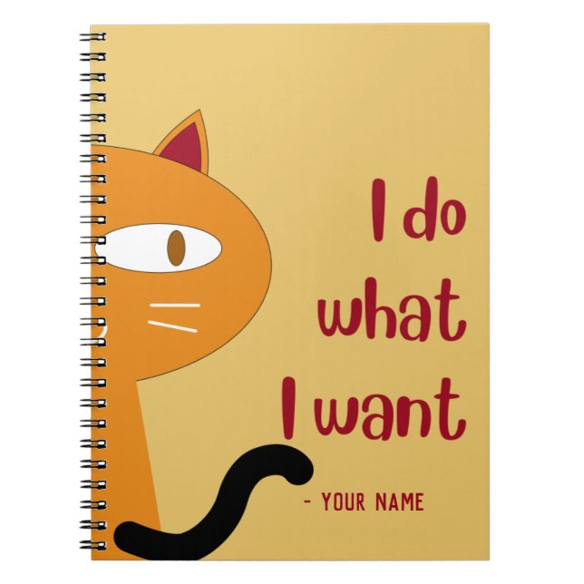 Custom Name Funny Lovely Cat Lover Notebook (Front)