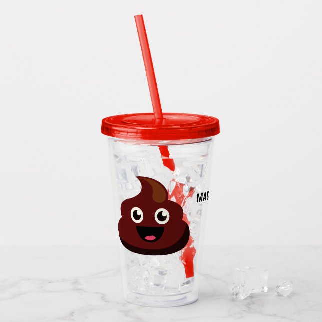 Custom name Funny Poop tumblers (Front Ice)