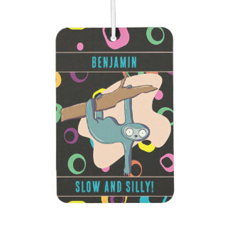 Custom Name Funny Sloth Air Freshener
