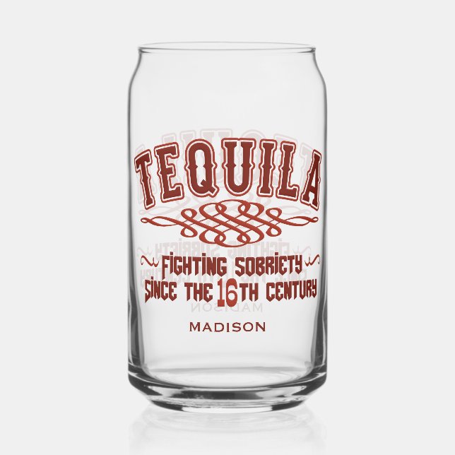 Custom Name Funny TEQUILA Glass (Front)