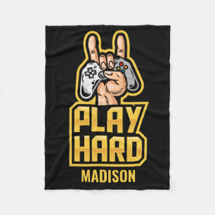 Custom name Gamer Fleece Blanket
