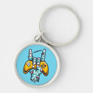 Custom name Gamer Zombie Keychain