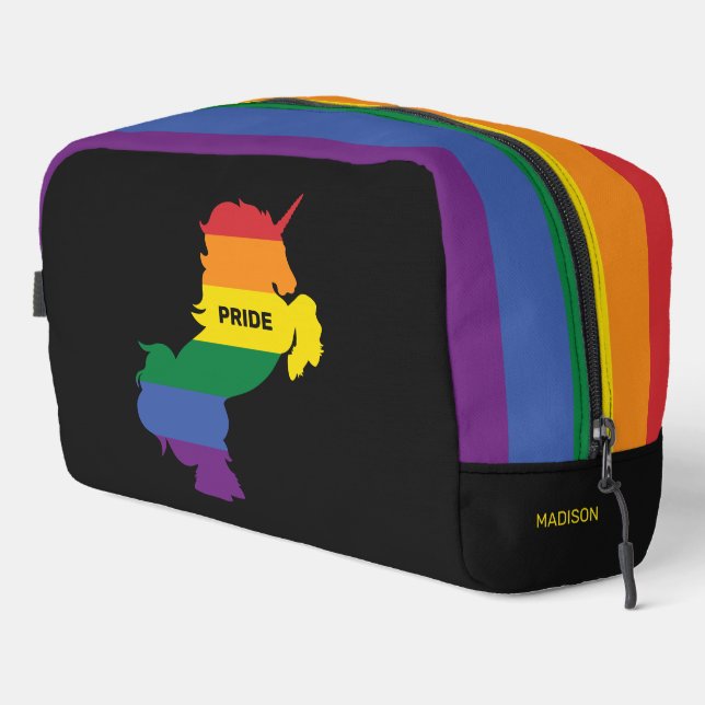 Custom Name Gay Unicorn Dopp Kit (Right Corner)