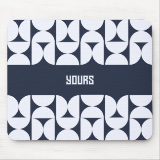 Custom Name Geometric Arch Mouse Pad | Navy