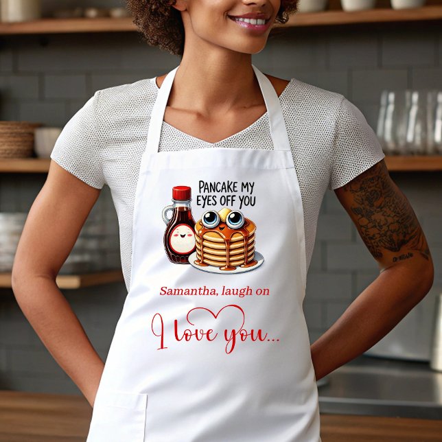 Custom Name Gift for Girlfriend Valentine Fun Food Apron (Custom Name Gift for Girlfriend Valentine Fun Food Apron)
