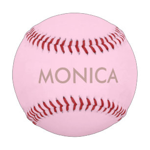 Custom name girly pink baseball