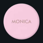 Custom name girly pink magnet<br><div class="desc">The custom name girly pink background brings a touch of femininity to your gift. With its bright pink colour and the ability to personalize it with your own name,  it's the perfect way to add a personalized and stylish flair.</div>