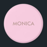 Custom name girly pink magnet<br><div class="desc">The custom name girly pink background brings a touch of femininity to your gift. With its bright pink colour and the ability to personalize it with your own name,  it's the perfect way to add a personalized and stylish flair.</div>