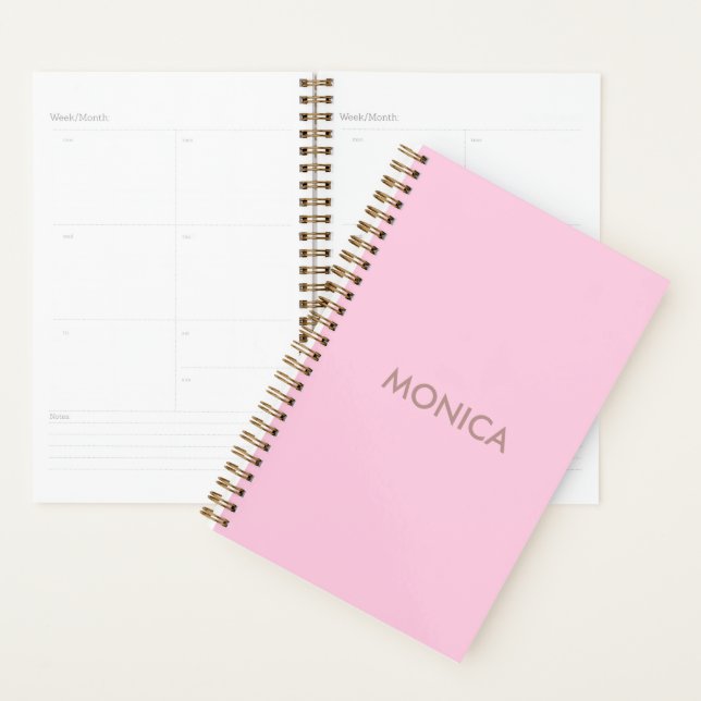 Custom name girly pink planner (Display)