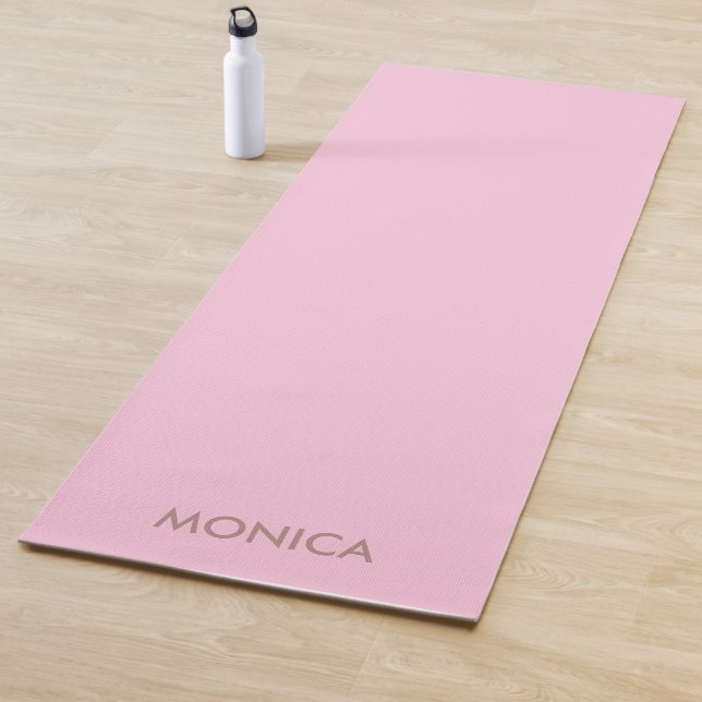Custom name girly pink yoga mat (In Situ)