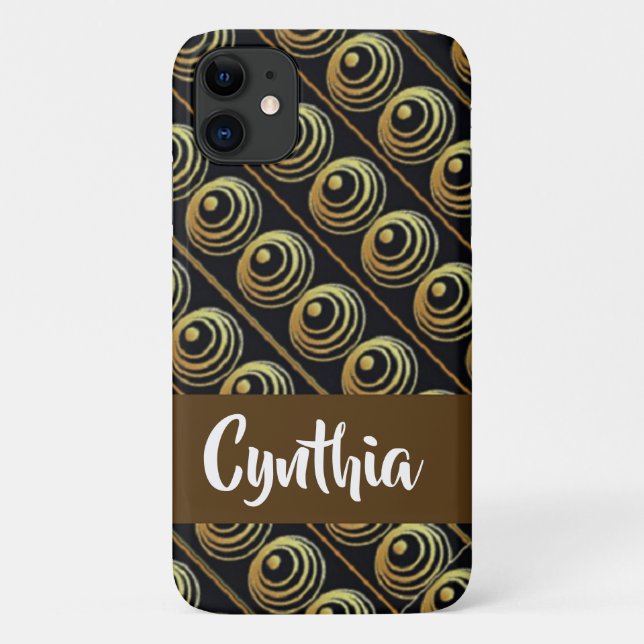 Custom name gold circles Case-Mate iPhone case (Back)