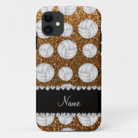 Custom name gold glitter volleyballs