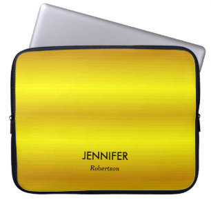 Custom name gold gradient laptop sleeve