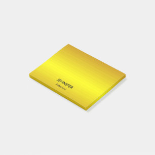Custom name gold gradient post-it notes