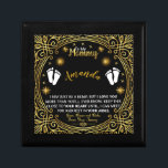 Custom Name Gold Message for Mommy from Baby Bump Gift Box<br><div class="desc">Surprise the new mom with a personalized touch of love from her baby bump. Our Custom Name Gold Message design is the perfect way to show the affection and appreciation. This design features a delicate gold graphic for the pendant with a heartfelt message from a baby bump to the new...</div>