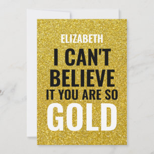 Custom Name Gold Modern 50th birthday