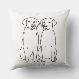 Custom Name Golden Retriever & Labrador Minimalist Throw Pillow