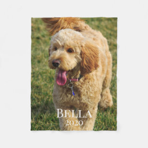 Custom Name Goldendoodle Dog Fleece Blanket