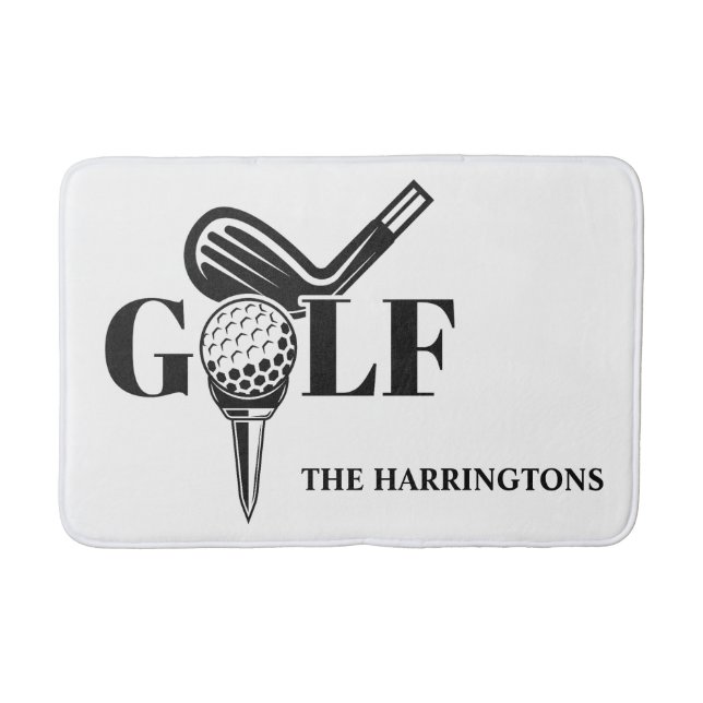 Custom Name Golf Bath Mat (Front)