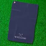 Custom Name Golf Clubs Navy Blue Golf Towel<br><div class="desc">Personalize the name in classic typography to create a unique golf gift and keepsake for any golfer. Designed by Thisisnotme©</div>