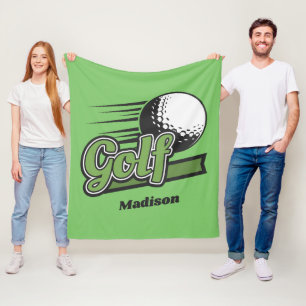 Custom Name Golf Fleece Blanket