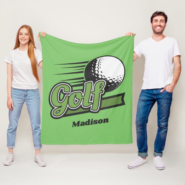 Custom Name Golf Fleece Blanket (In Situ)