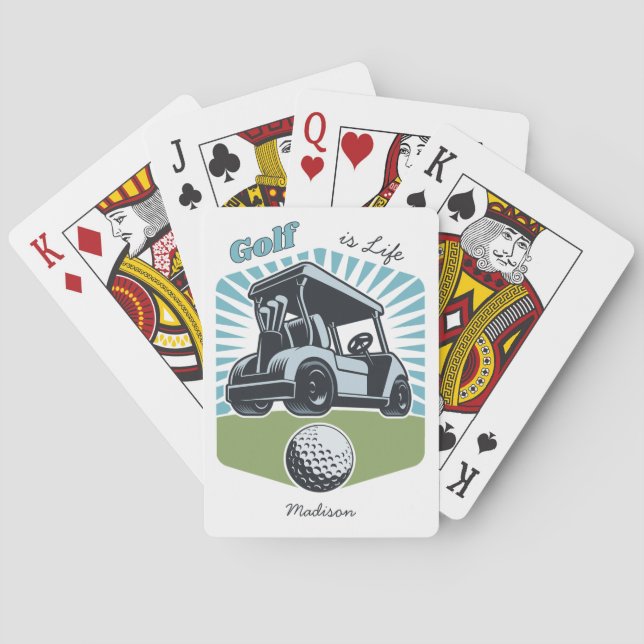 Custom Name Golf is Life Playing Cards (Back)