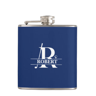 Custom Name Golf Letter Vinyl Wrapped Flask