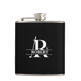 Custom Name Golf Letter Vinyl Wrapped Flask