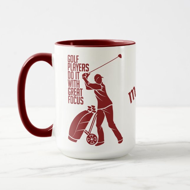 Custom name GOLF PLAYER mug - choose style (Left)