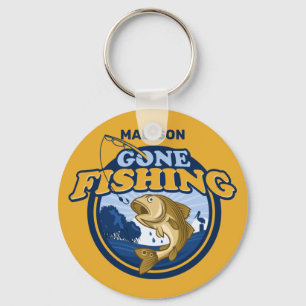 Custom Name Gone Fishing Keychain