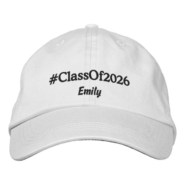 Custom Name Graduate 2026 Hashtag Embroidered Hat (Front)
