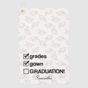 Custom Name Graduation Gift   Funny Graduation Golf Towel