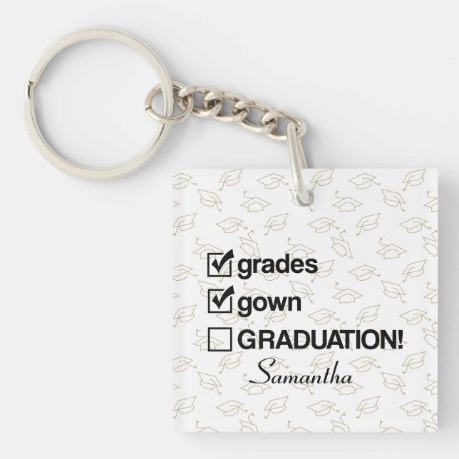 Custom Name Graduation Gift | Funny Graduation Key Keychain (Front)