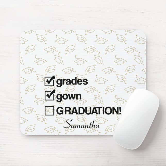 Custom Name Graduation Gift | Funny Graduation Mouse Pad (With Mouse)