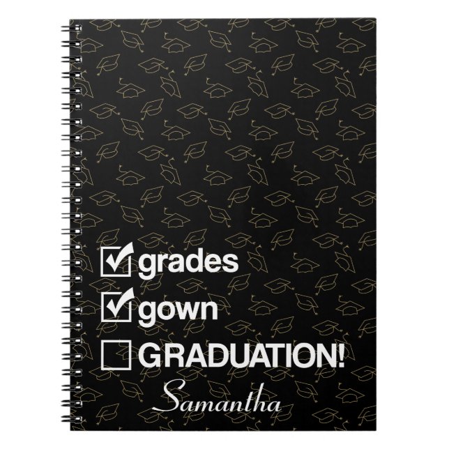 Custom Name Graduation Gift | Funny Graduation Notebook (Front)