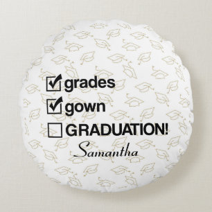 Custom Name Graduation Gift Funny Graduation Round Pillow