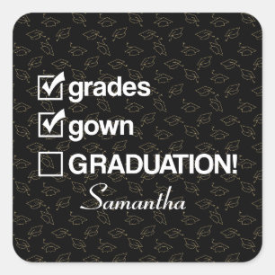 Custom Name Graduation Gift Funny Graduation Square Sticker