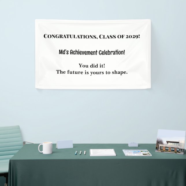Custom Name Graduation Party Banner |Class of 2029 (Tradeshow)